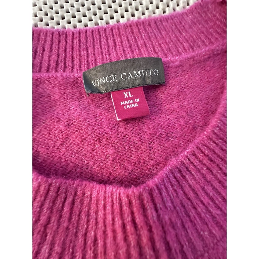 Vince Camuto Pink Sweater Women Sz XL Crew Neck Boxy Loose Fit Texture SOFT! - Picture 4 of 8